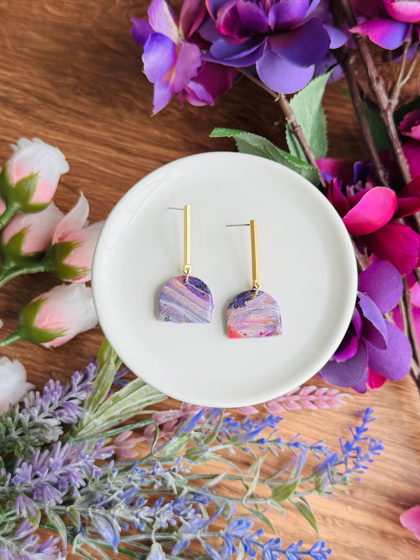 Purple Agate - Arch Dangles