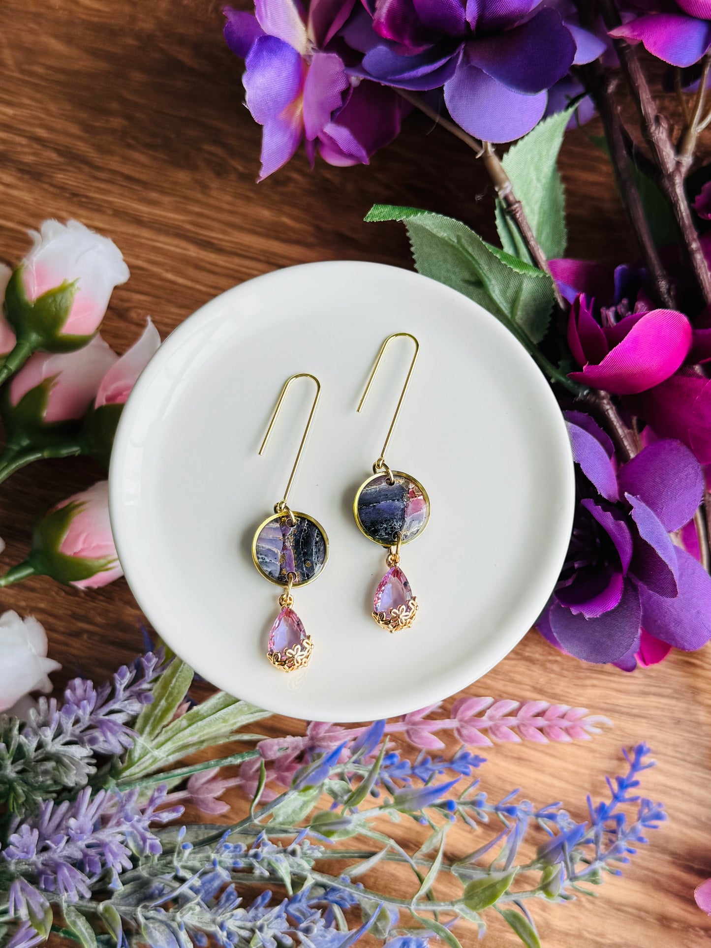 Purple Agate - Coin & Gem Dangles