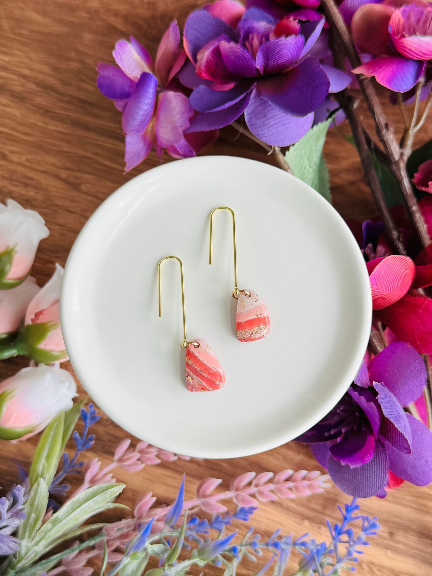 Purple Agate - Little Pebble Dangles