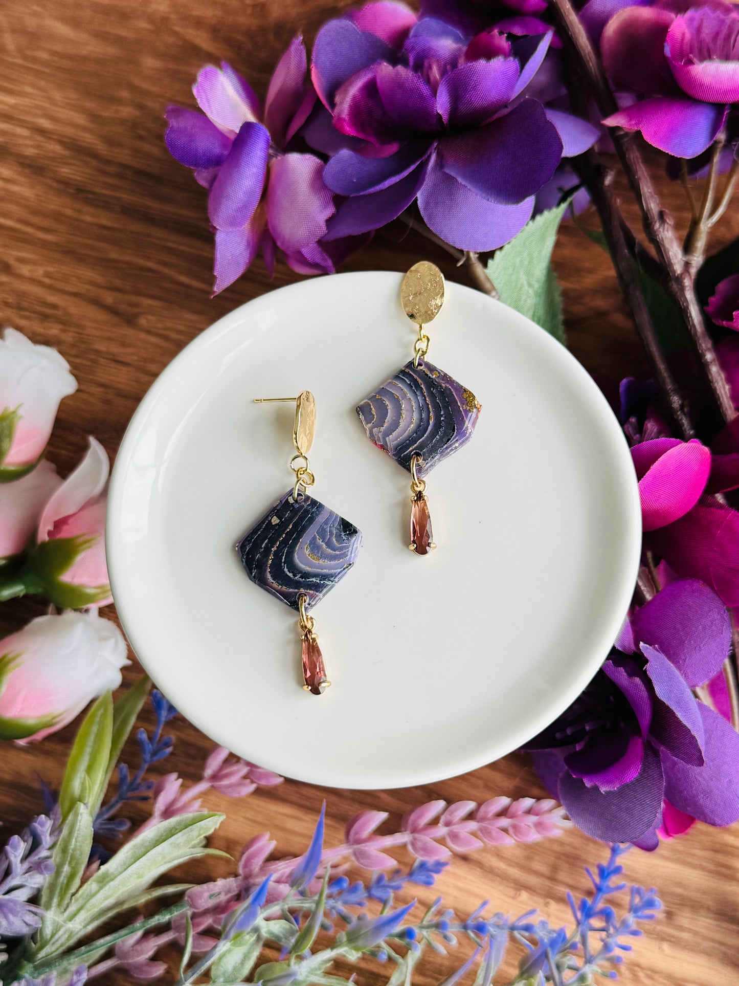 Purple Agate - Gemstone Cut Pebble & Gem Drop