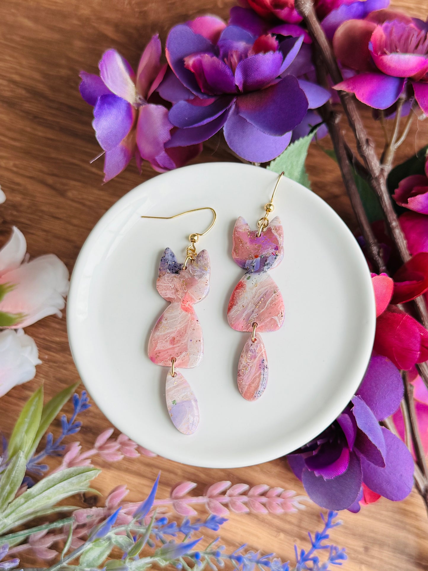 Purple Agate - Cat Dangles