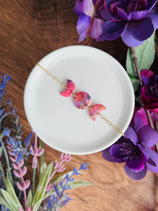 Purple Agate - Moon Phase Bracelet