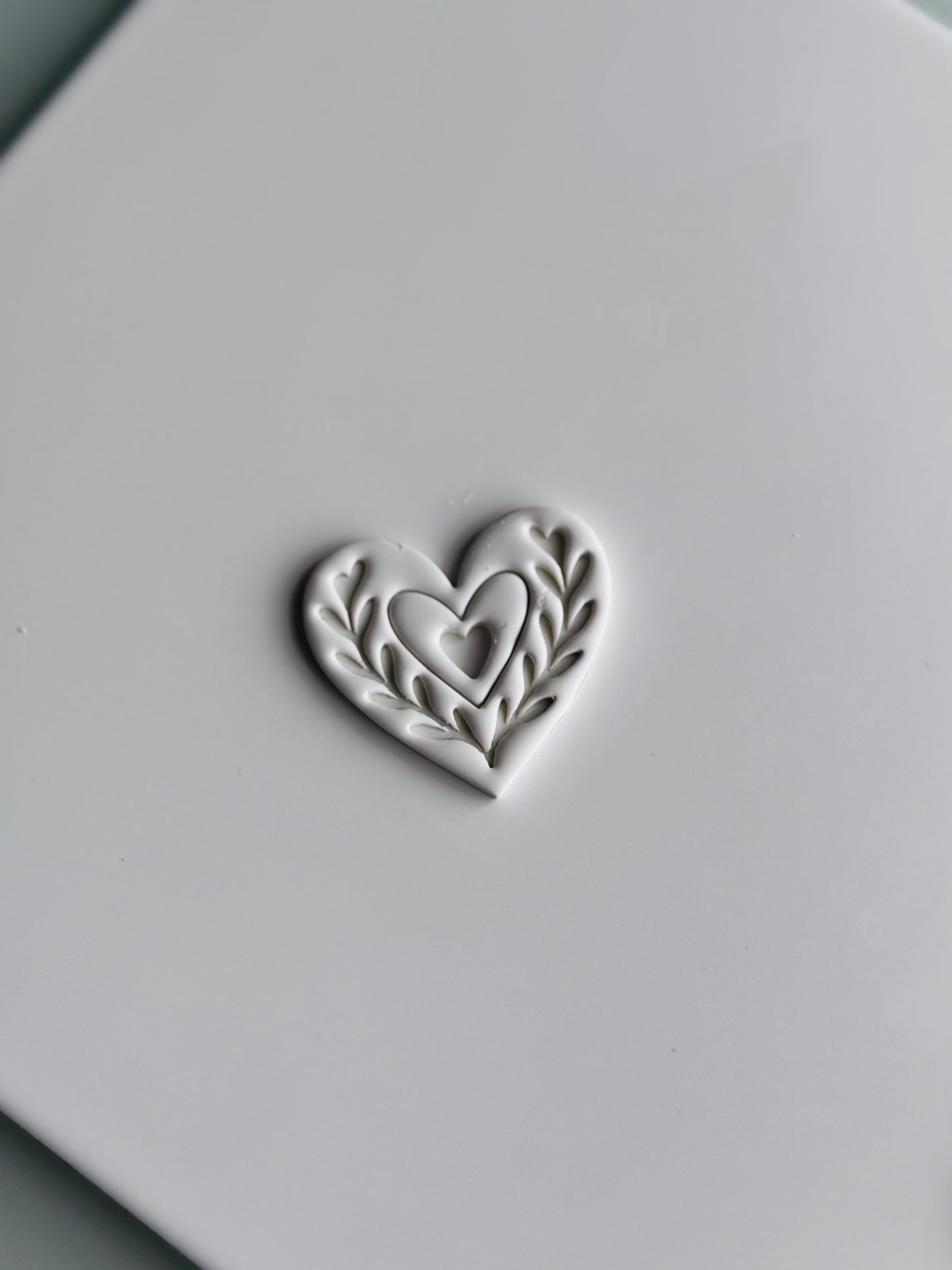 Heart with Leaves Imprint Cutter