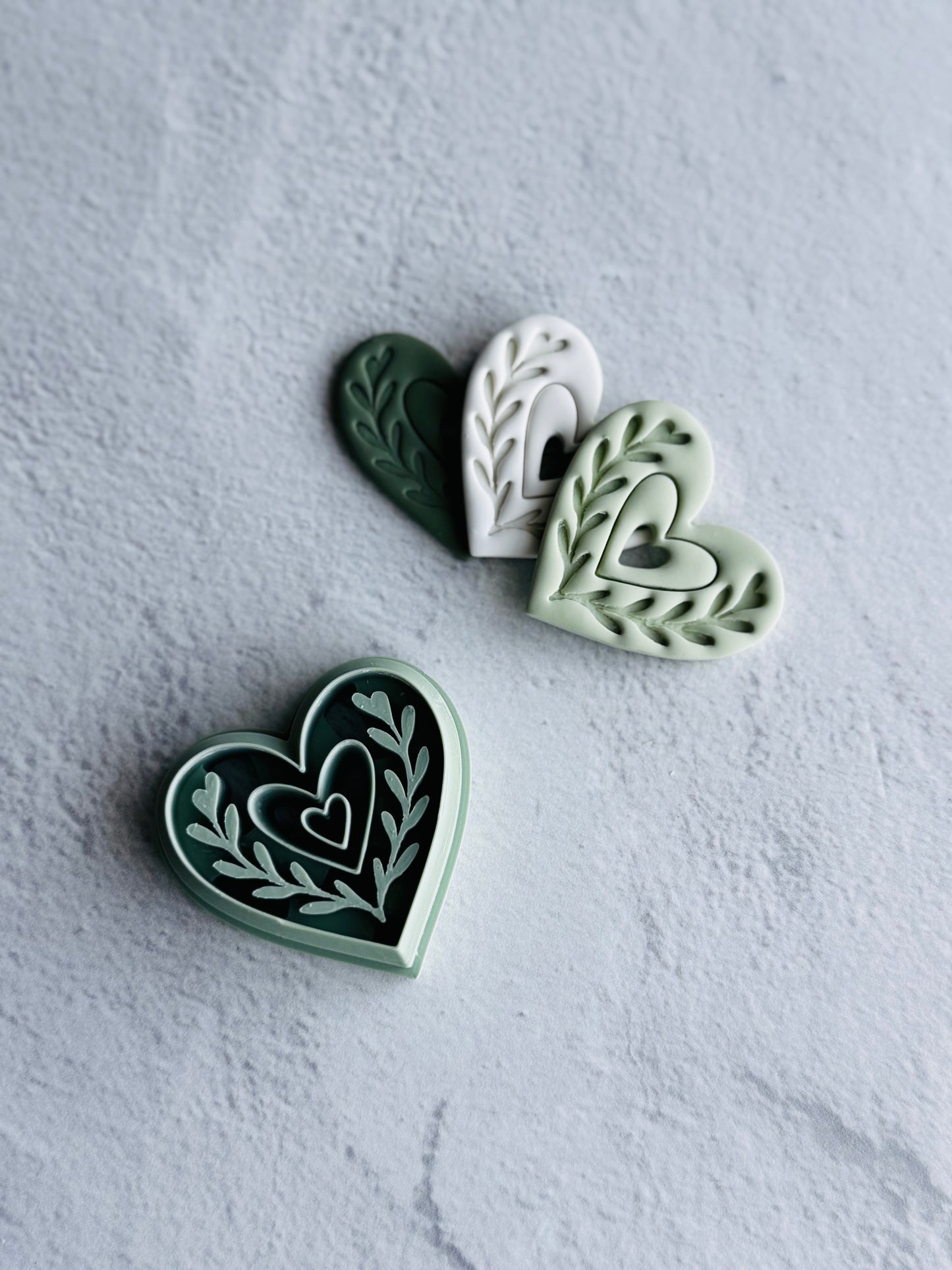 Heart with Leaves Imprint Cutter
