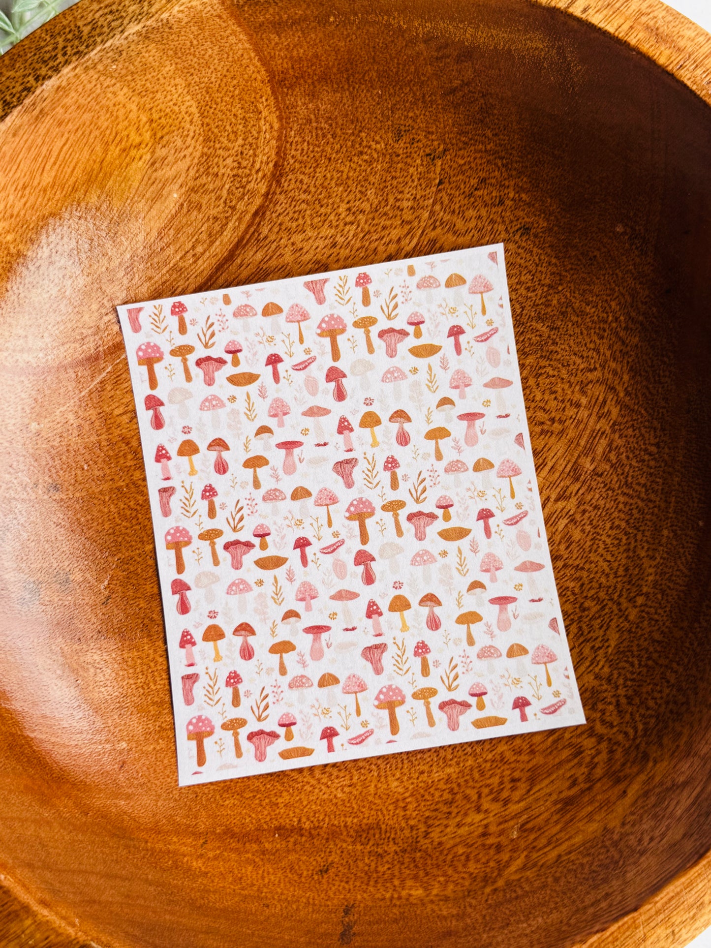 Mauve & Gold Shrooms Transfer Paper