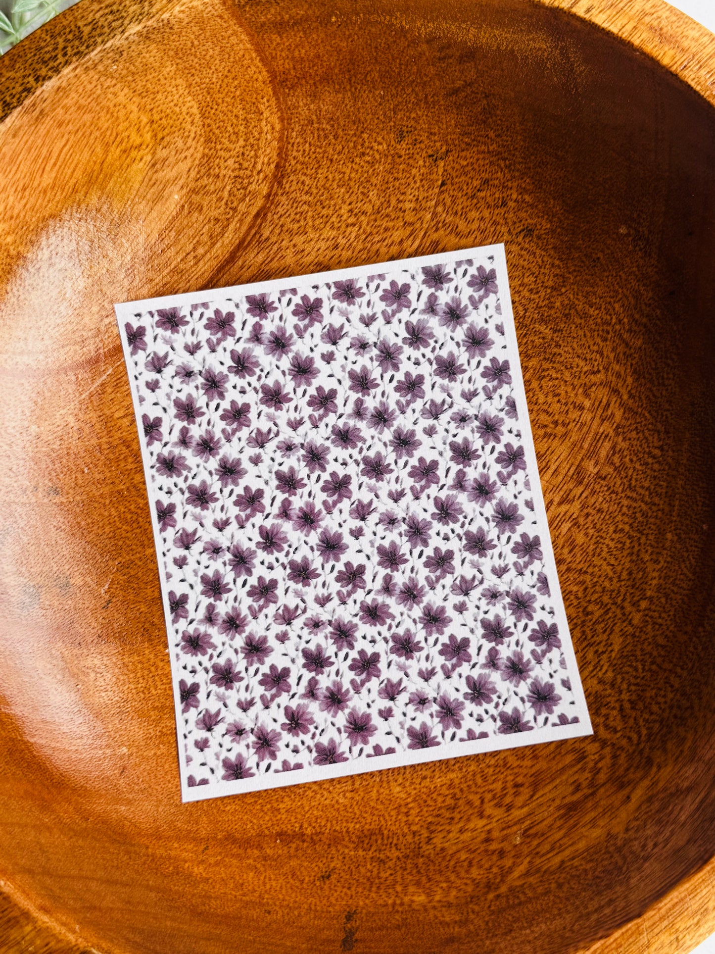 Plum Purple Floral Transfer Paper