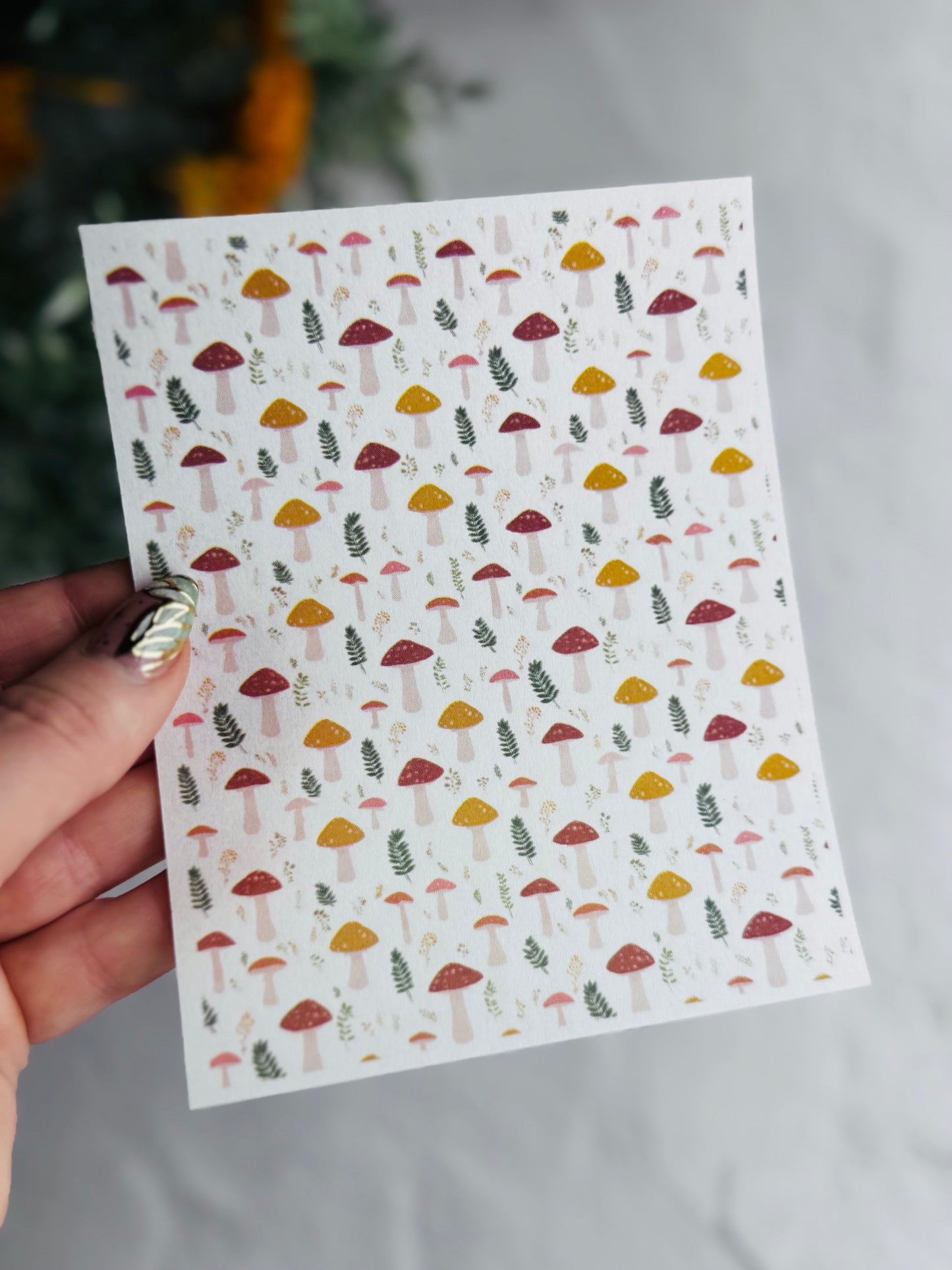 Field of Ferns & Mushrooms Transfer Paper