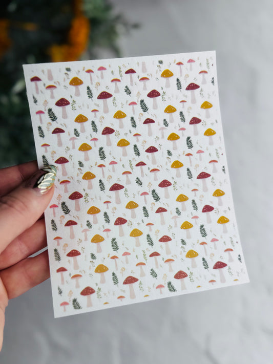 Field of Ferns & Mushrooms Transfer Paper