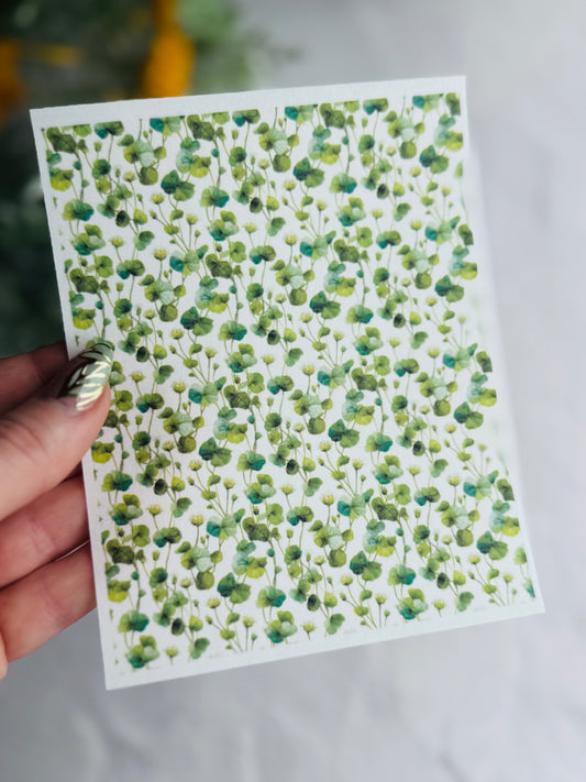 Pressed Clovers 1 Transfer Paper