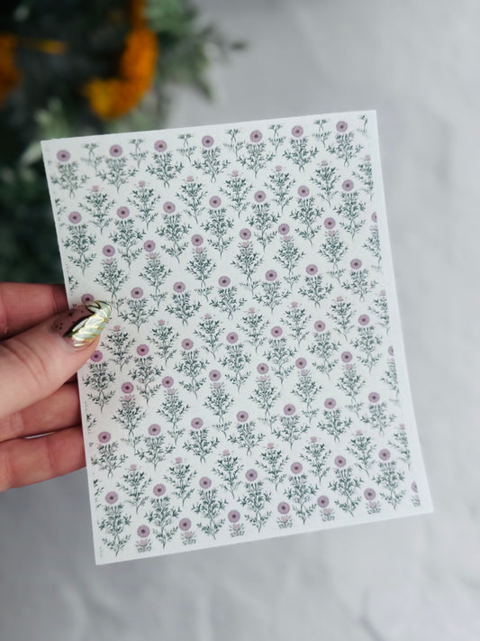 Purdy Purple Flowers Transfer Paper