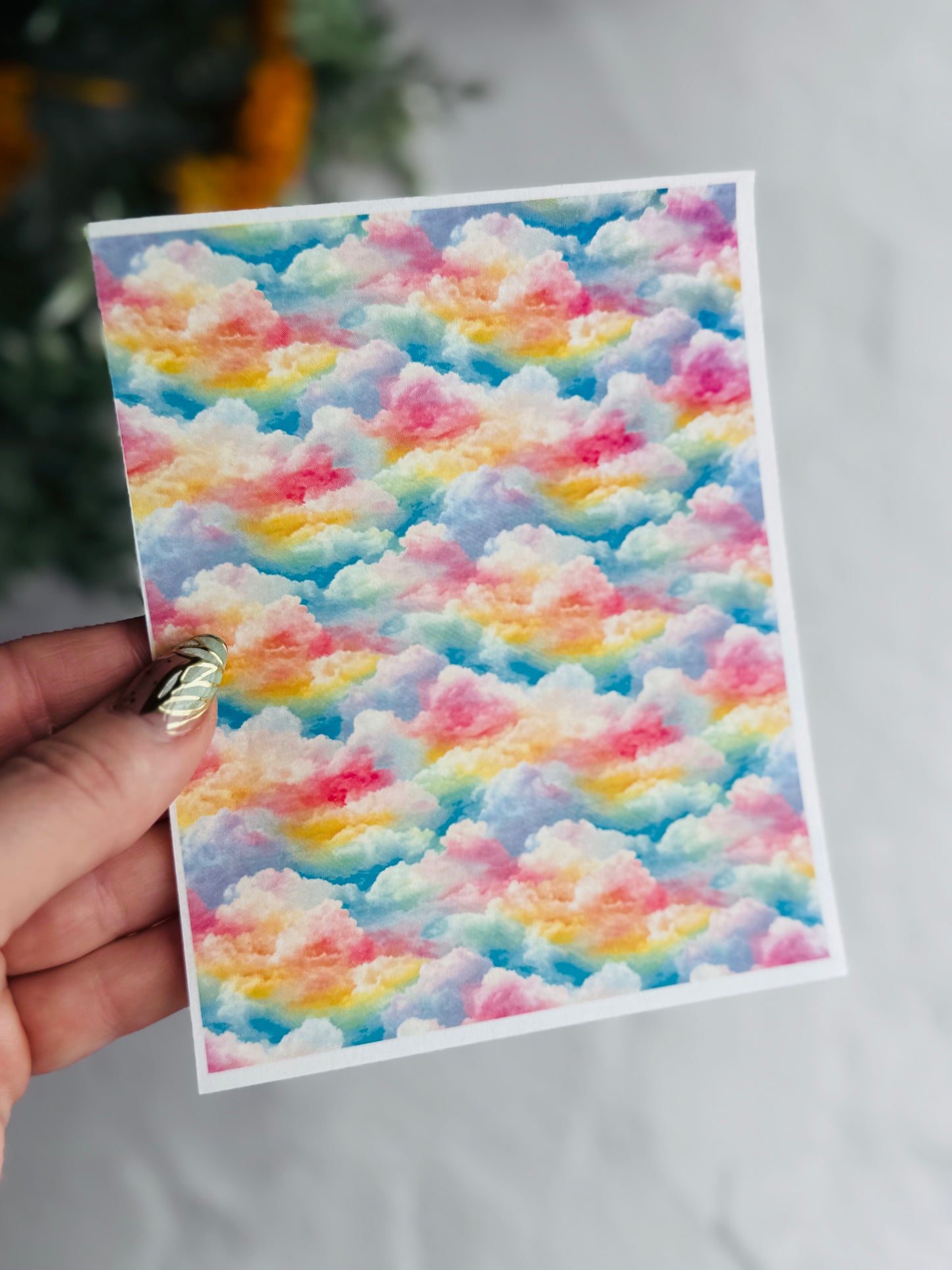 Rainbow Clouds 1 Transfer Paper