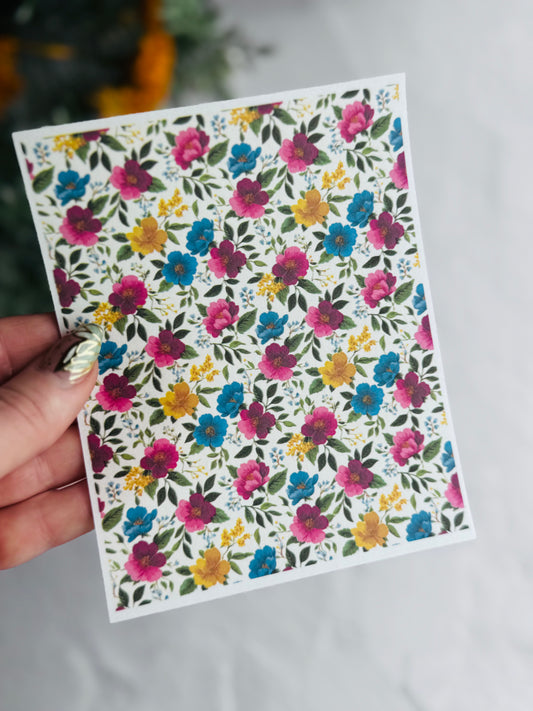 Rich Spring Flowers Large Transfer Paper