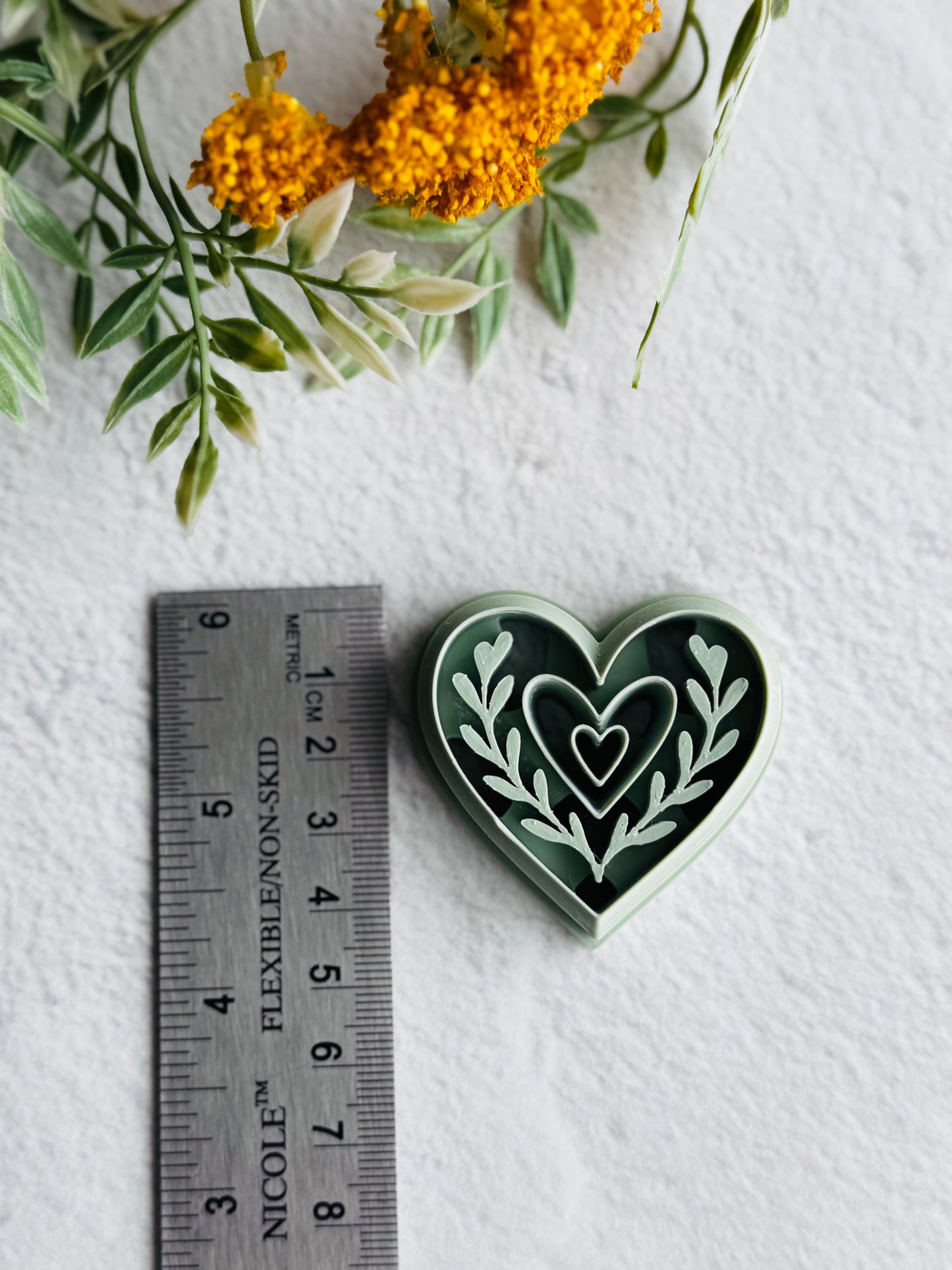 Heart with Leaves Imprint Cutter