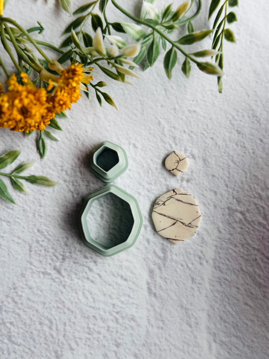 Octagon Pebble Mirrored Cutter Set