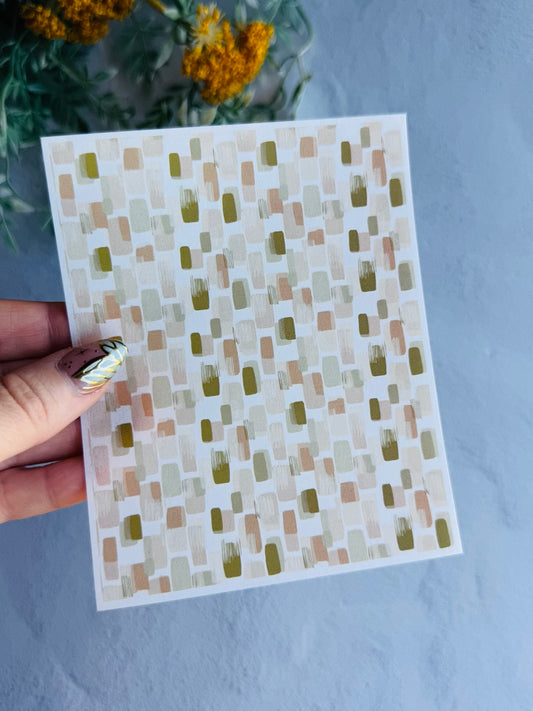 Olive & Peach Brushstroke Transfer Paper