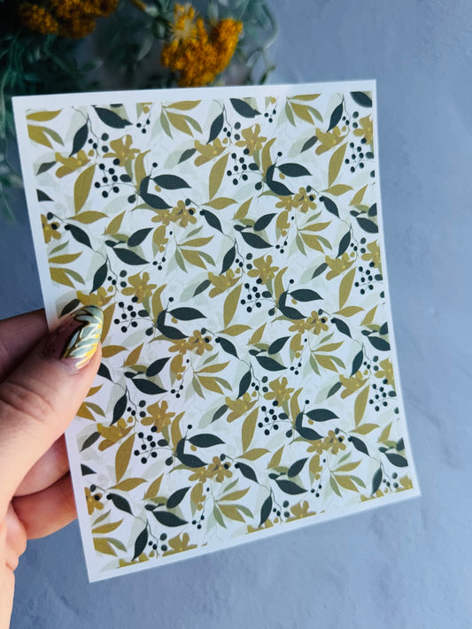 Olive & Berries Transfer Paper