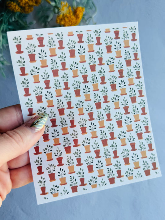 Terracotta Plants Small Transfer Paper