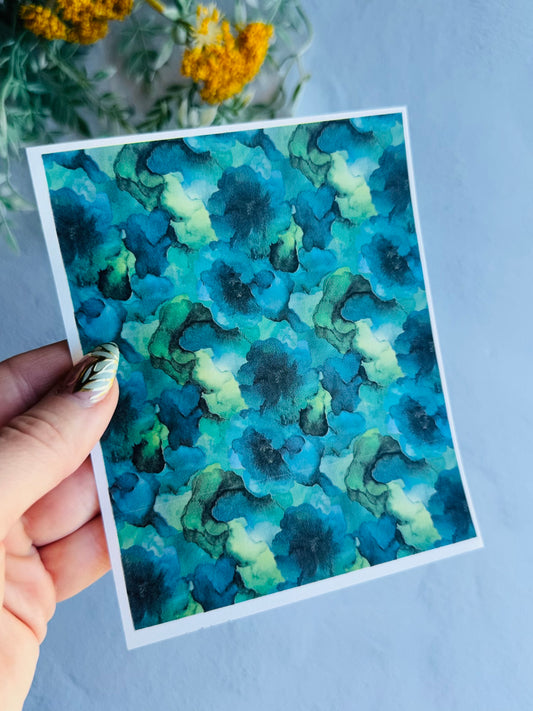 Bold Green Watercolor Transfer Paper