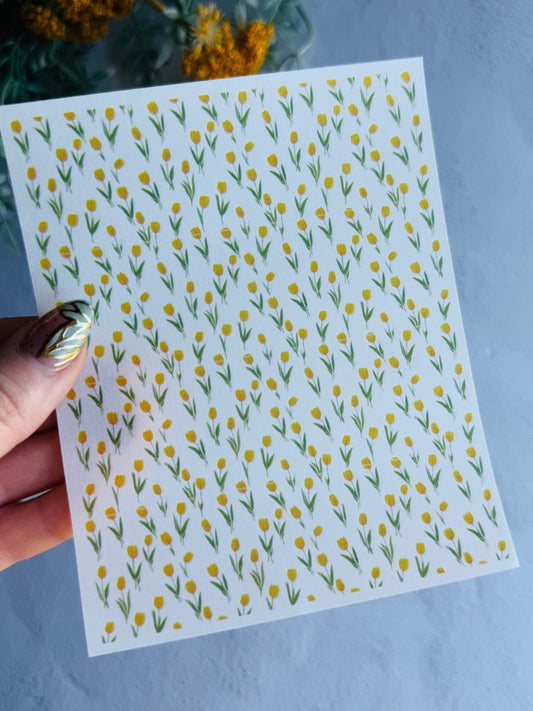 Yellow Tulip Small Transfer Paper