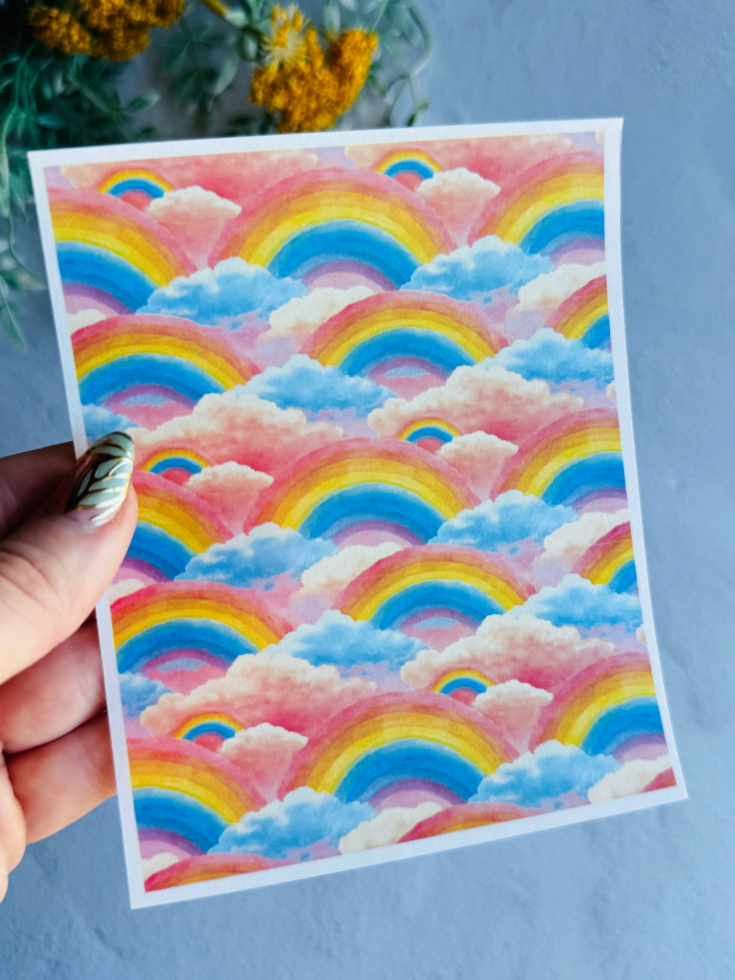 Rainbow Clouds 2 Transfer Paper