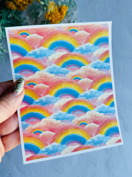 Rainbow Clouds 2 Transfer Paper
