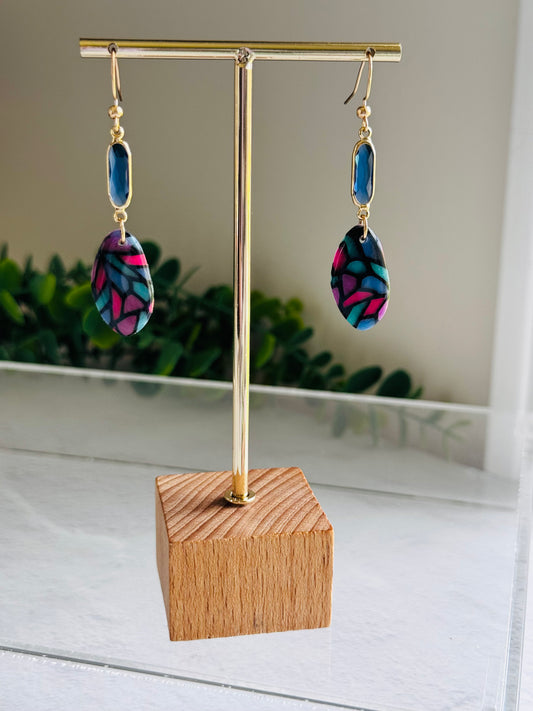 Jewel Stained Glass - Oblong Pebble & Gem