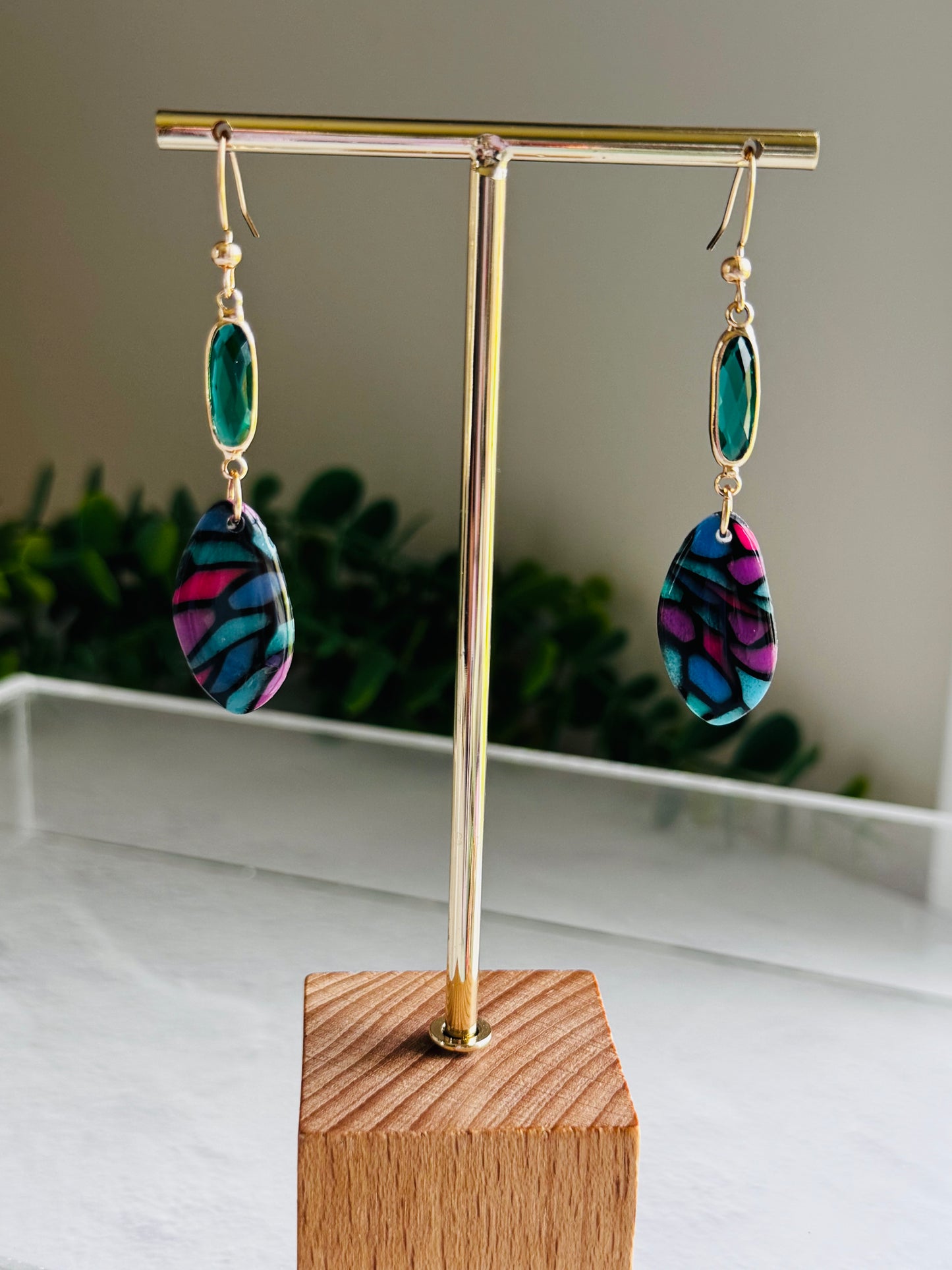 Jewel Stained Glass - Oblong Pebble & Gem