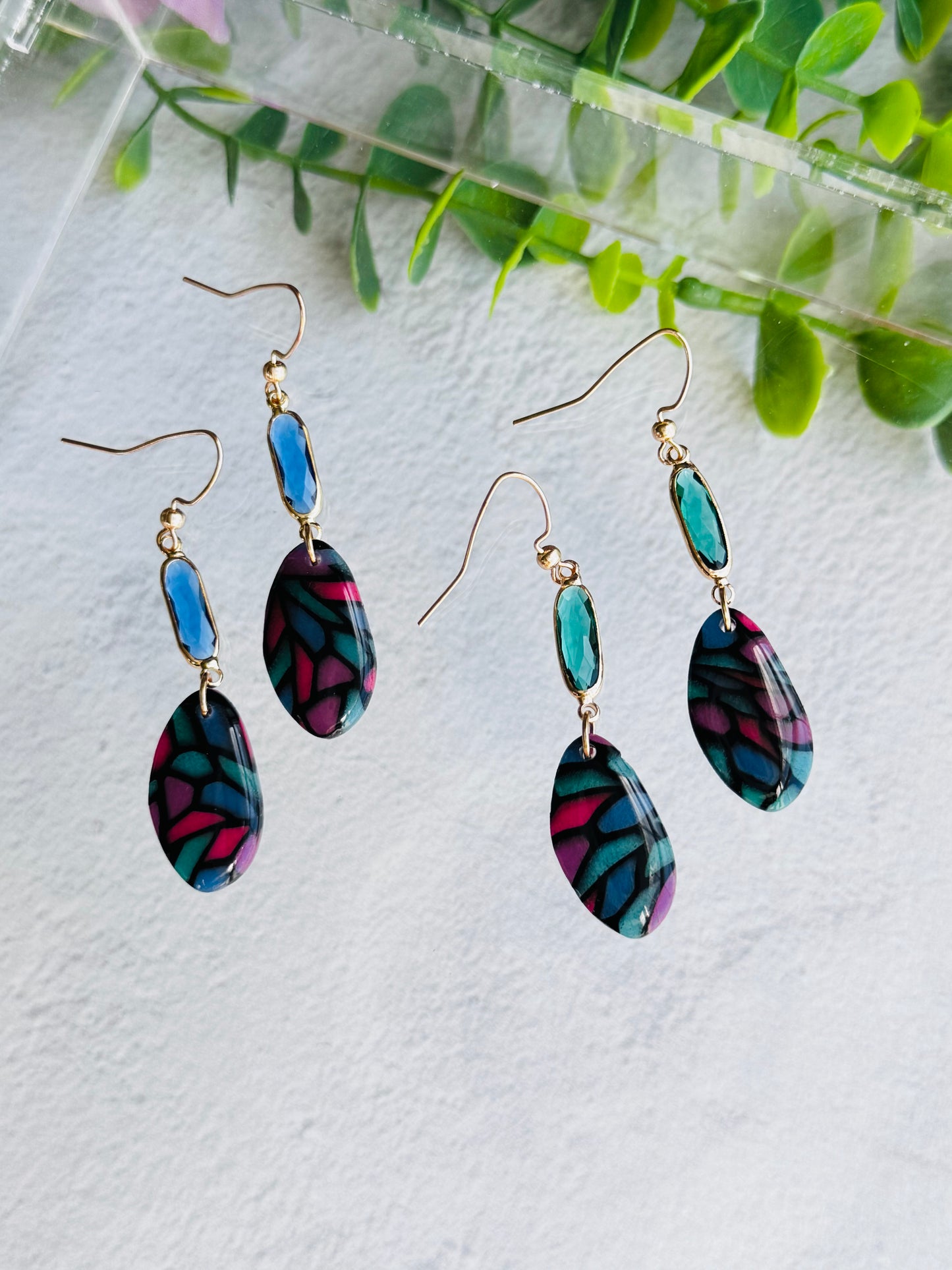 Jewel Stained Glass - Oblong Pebble & Gem