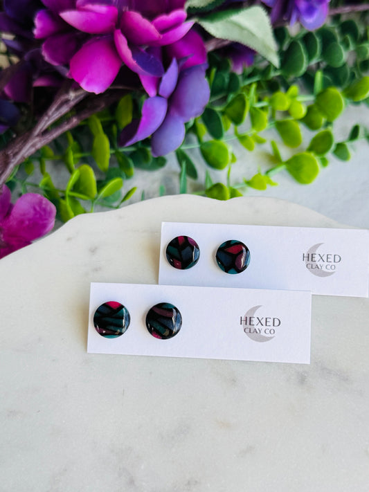 Jewel Stained Glass - Round Studs