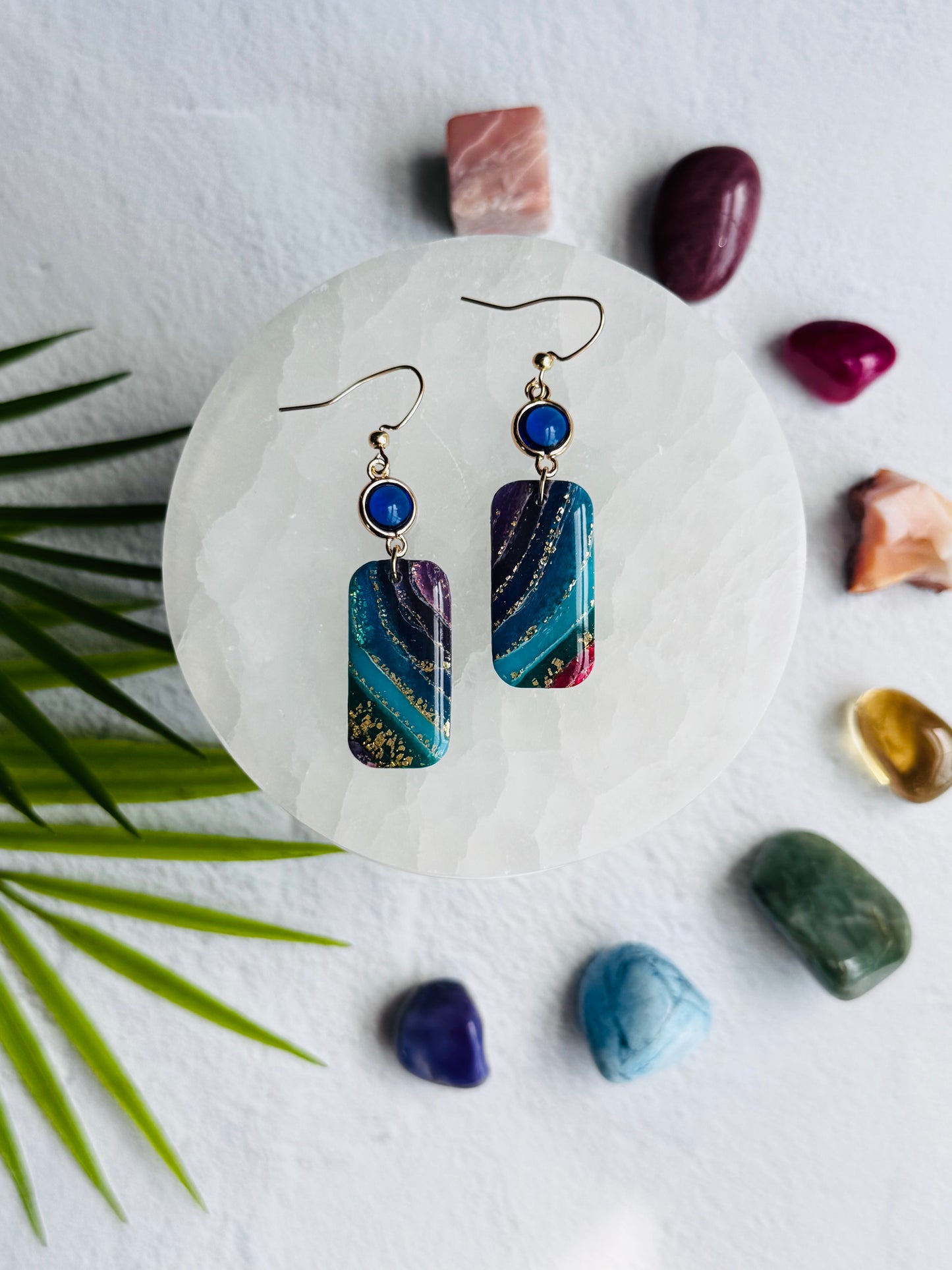 Rainbow Agate - Rounded Rectangle & Gem