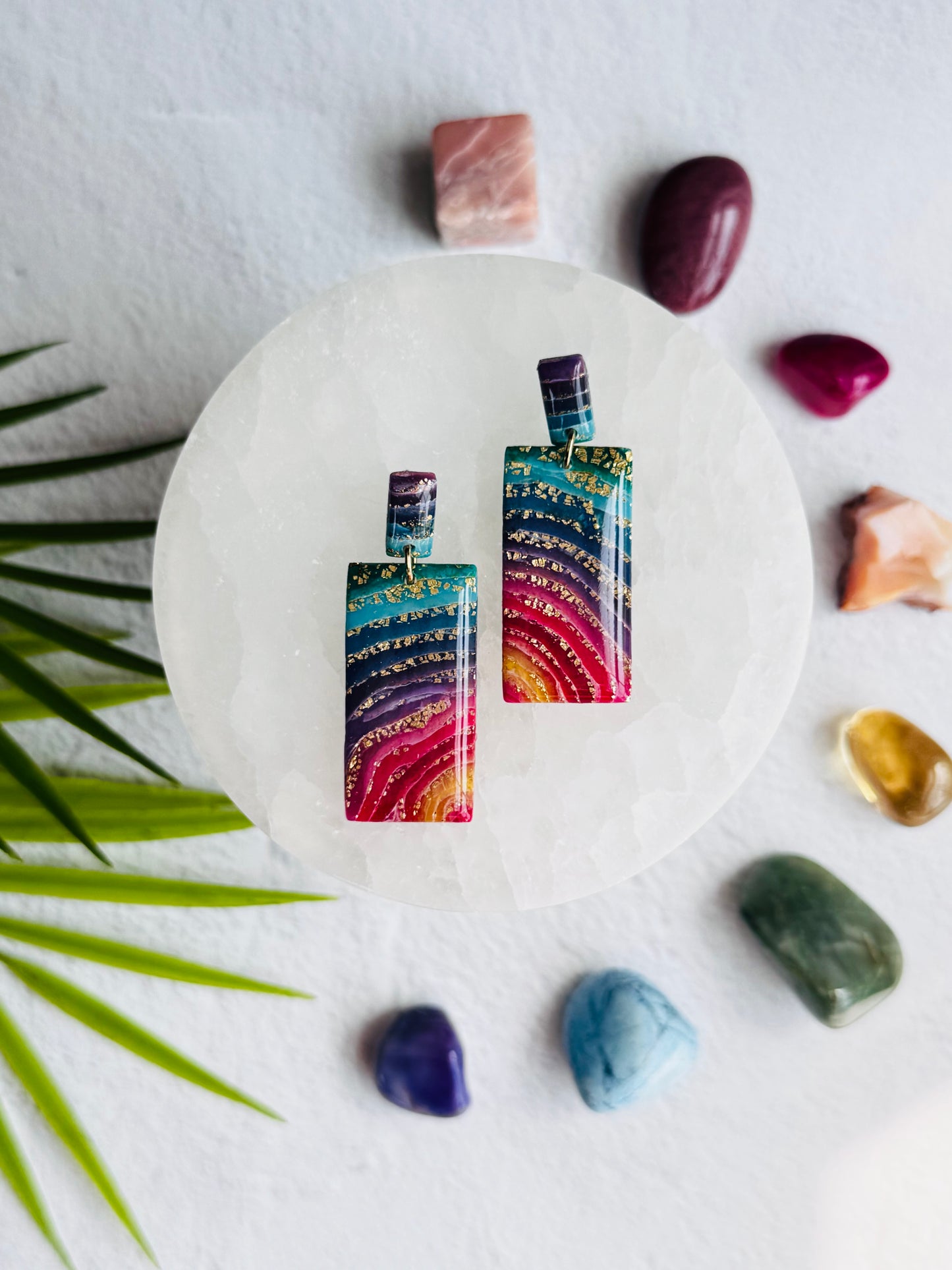 Rainbow Agate - Large Rectangle Duo
