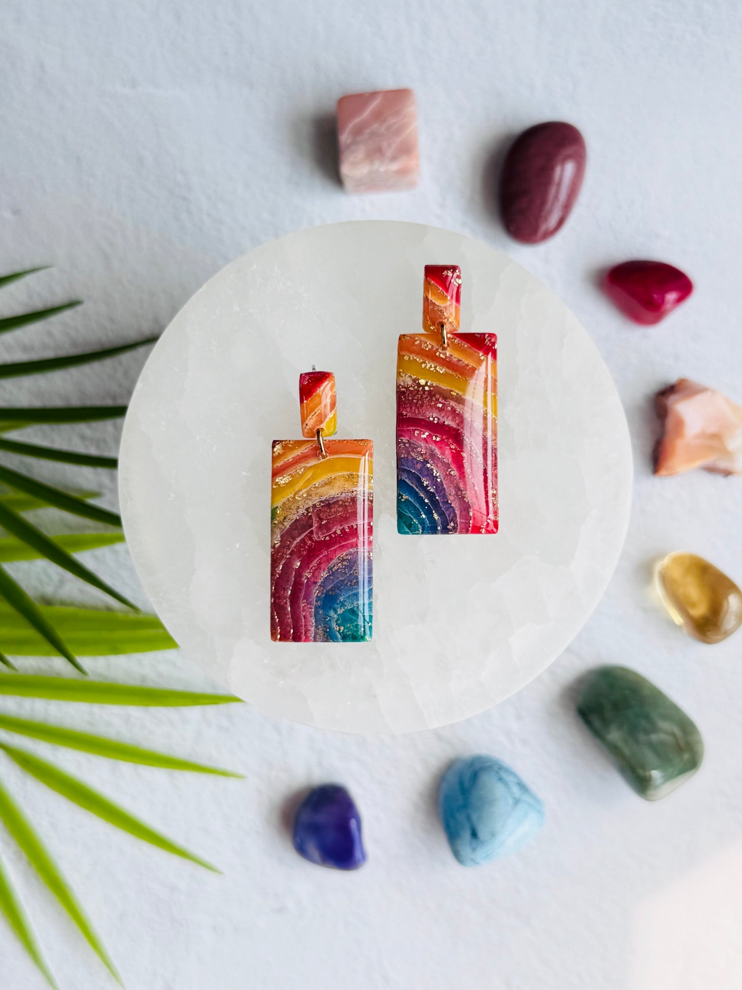 Rainbow Agate - Large Rectangle Duo