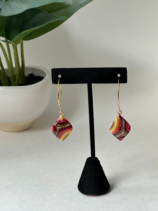 Sun Agate | Drop Dangle with Arch Hook (Gold & Silver)