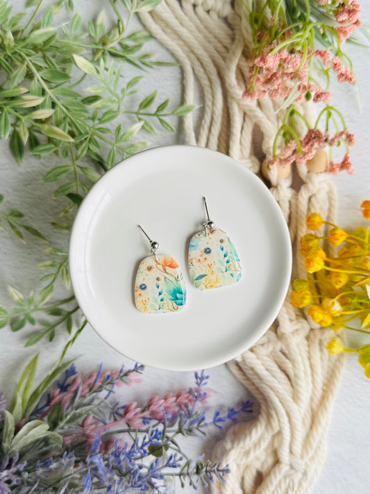 Blue/Green Floral - Gumdrop & Ball Post