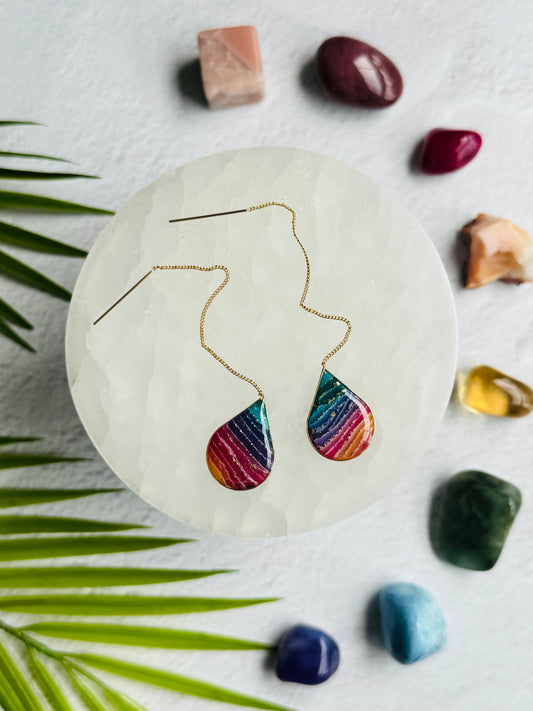 Rainbow Agate - *NEW* Teardrop Threaders!