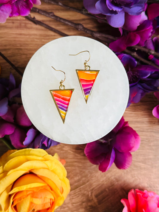 Sunset Vibes - Triangle Bezel Dangles