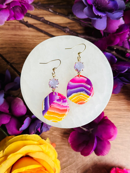 Sunset Vibes - Large Pebble Dangles