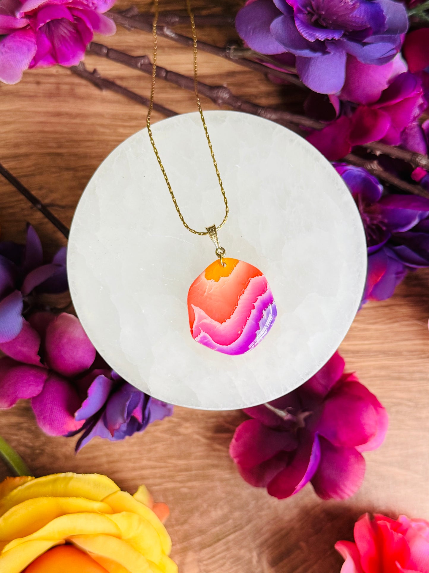 Sunset Vibes - Large Pebble Necklace