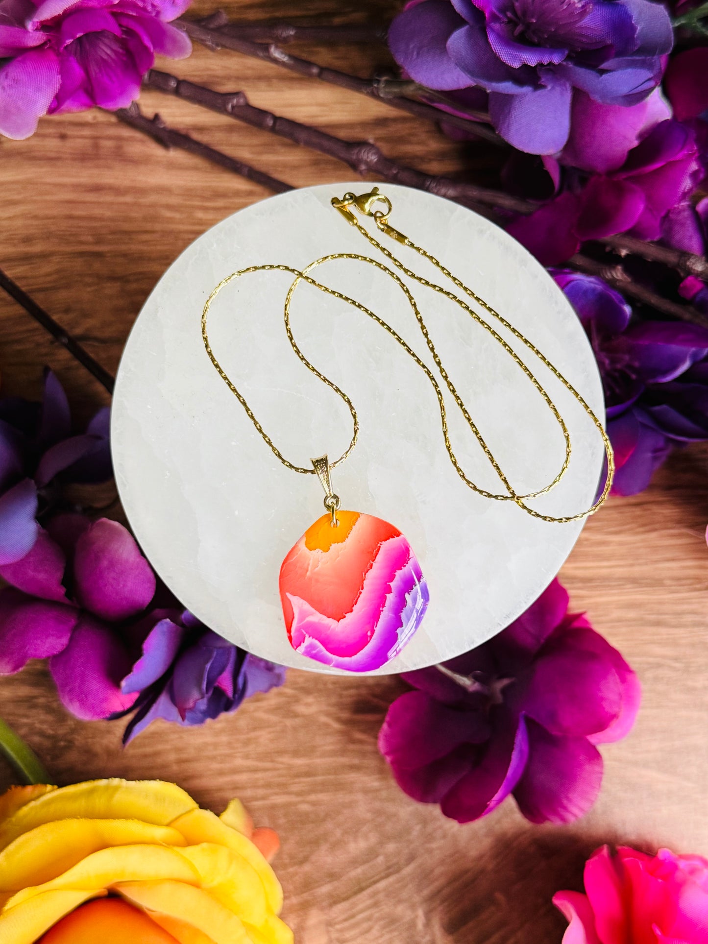 Sunset Vibes - Large Pebble Necklace