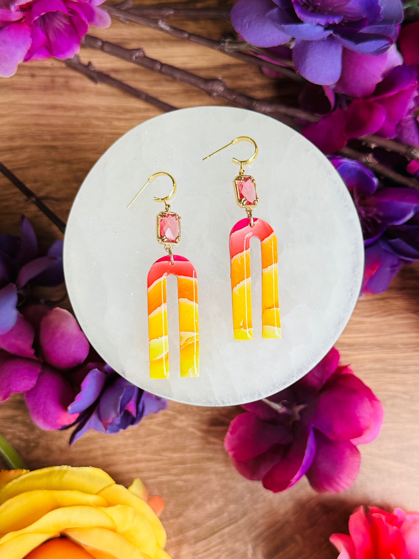Sunset Vibes - Gem & Arch Dangles