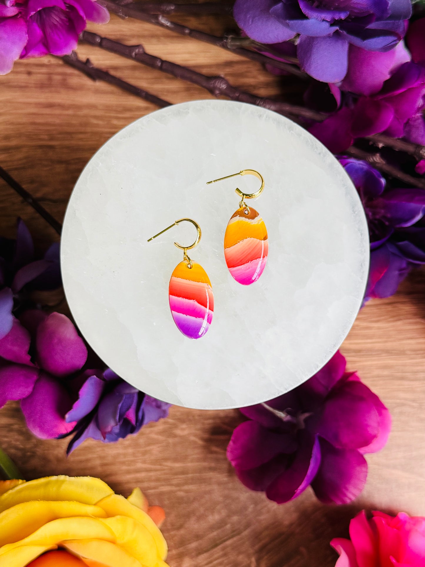 Sunset Vibes - Oval & Cuff Post