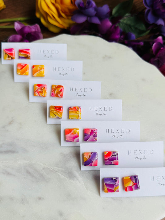 Sunset Vibes - Square Studs