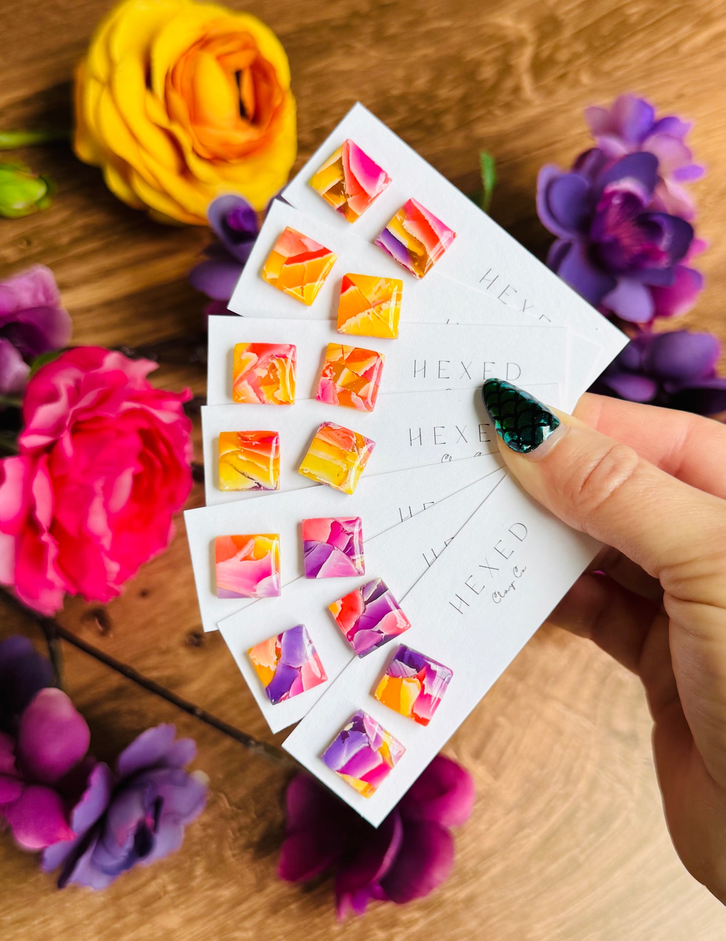 Sunset Vibes - Square Studs