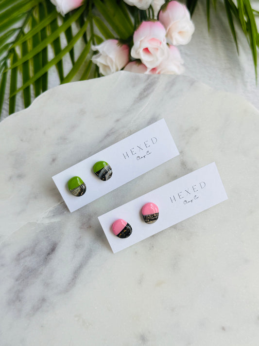 Black Agate Summer - Color Pop Agate Studs
