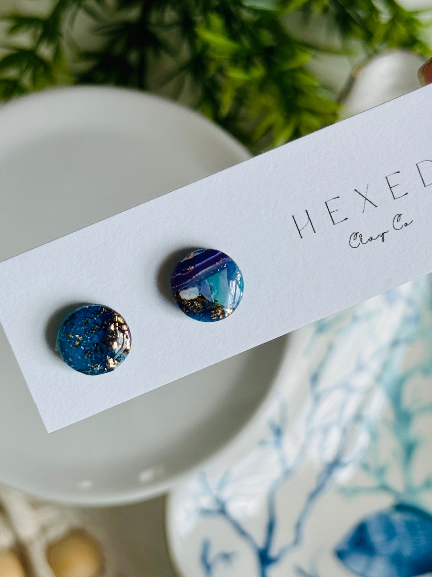 Water Agate - Round Studs