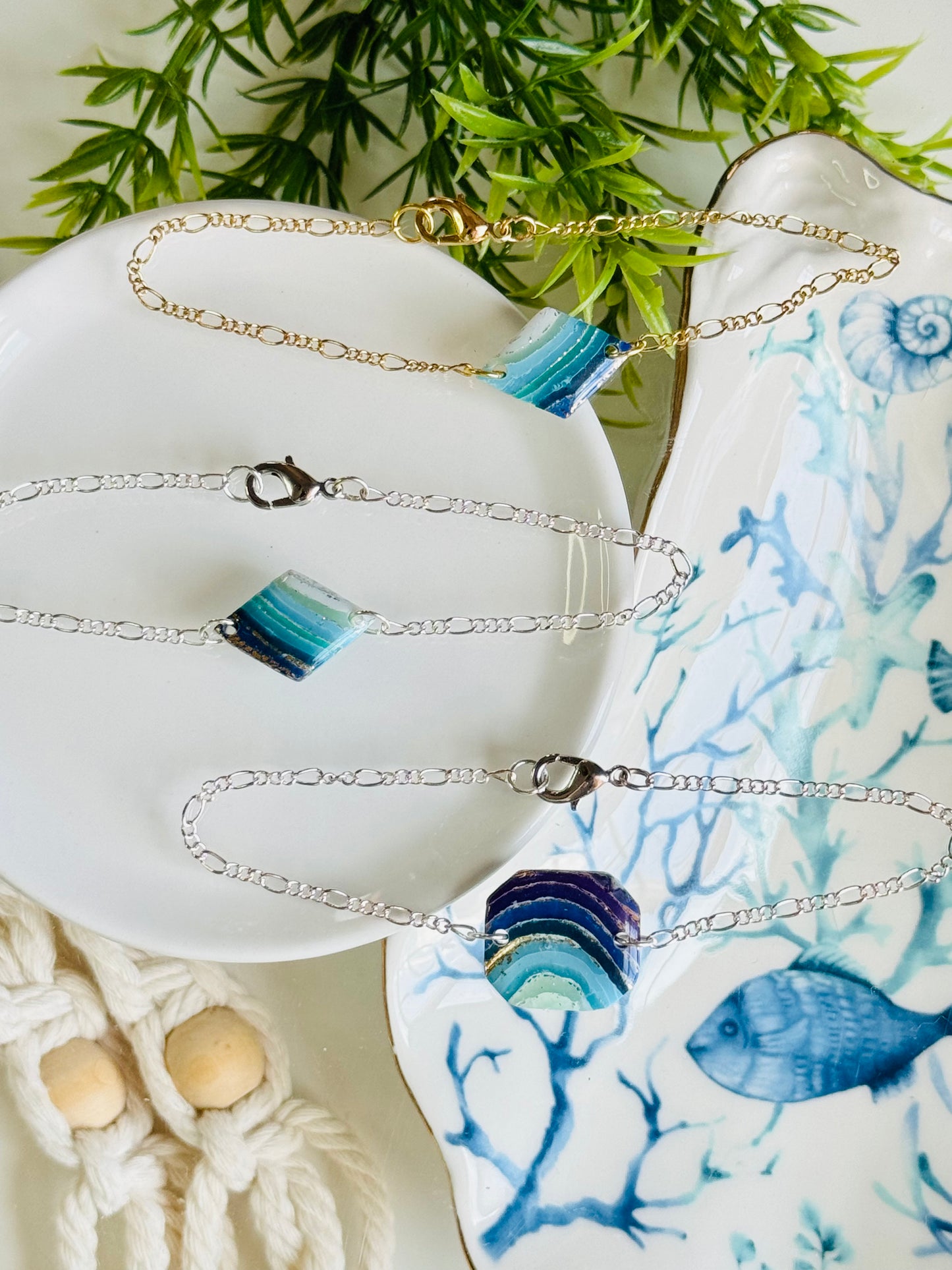 Water Agate - Pendant Bracelet