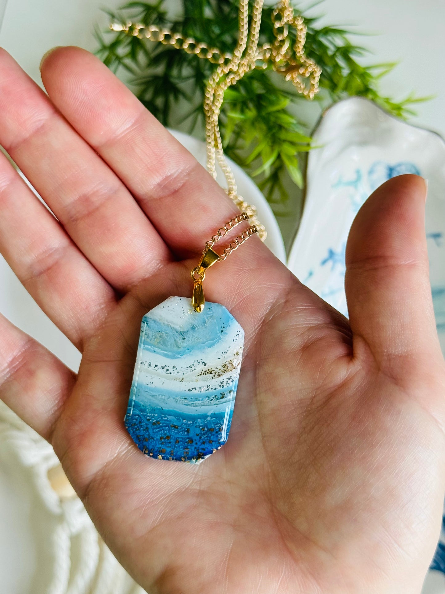 Water Agate - Blue Ocean Necklace