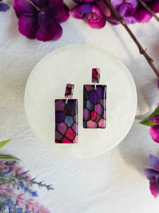 Purple "Stained Glass - Large Rectangle Duo