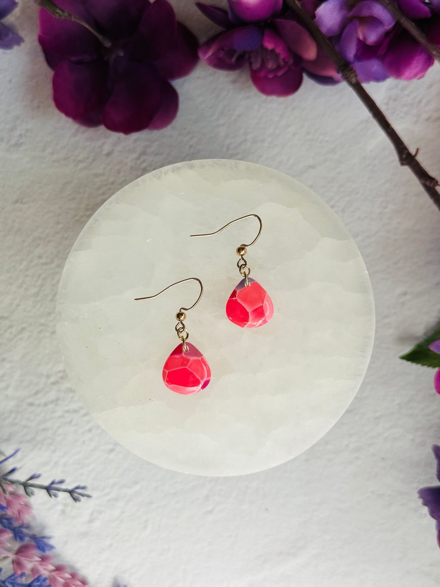 Purple "Stained Glass" - Mini Teardrop Earring