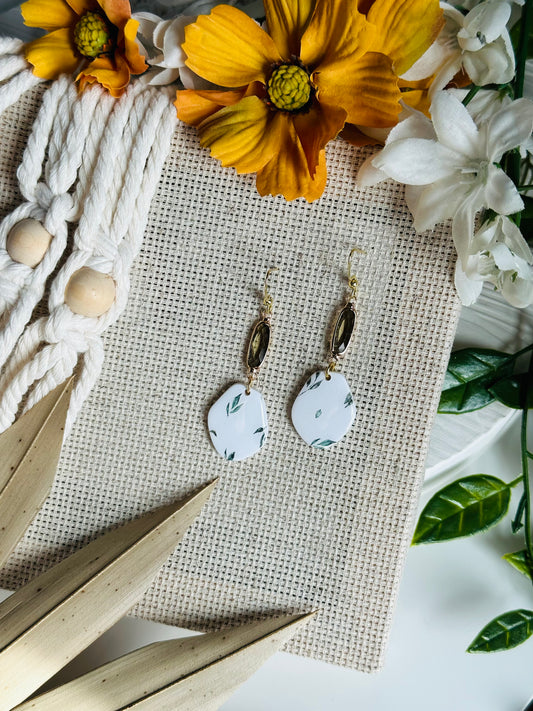 Spring Green - Leaf Pebble on Green Glass Charm